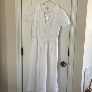 NWT J. Crew Factory midi eyelet dress 2P